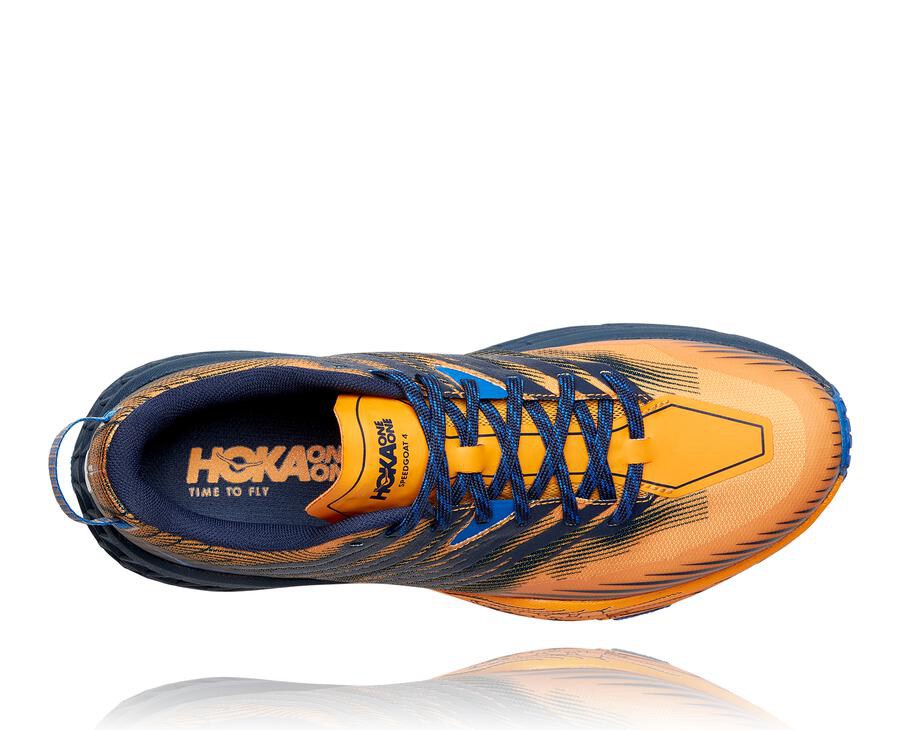 Hoka Australia One One Speedgoat 4 - Mens Trail Shoes Orange/Black - CMRZS-7493